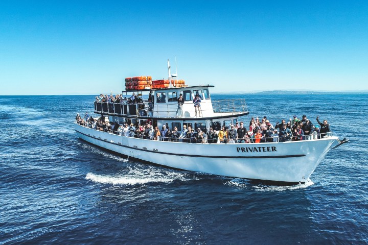 a small boat in a body of water